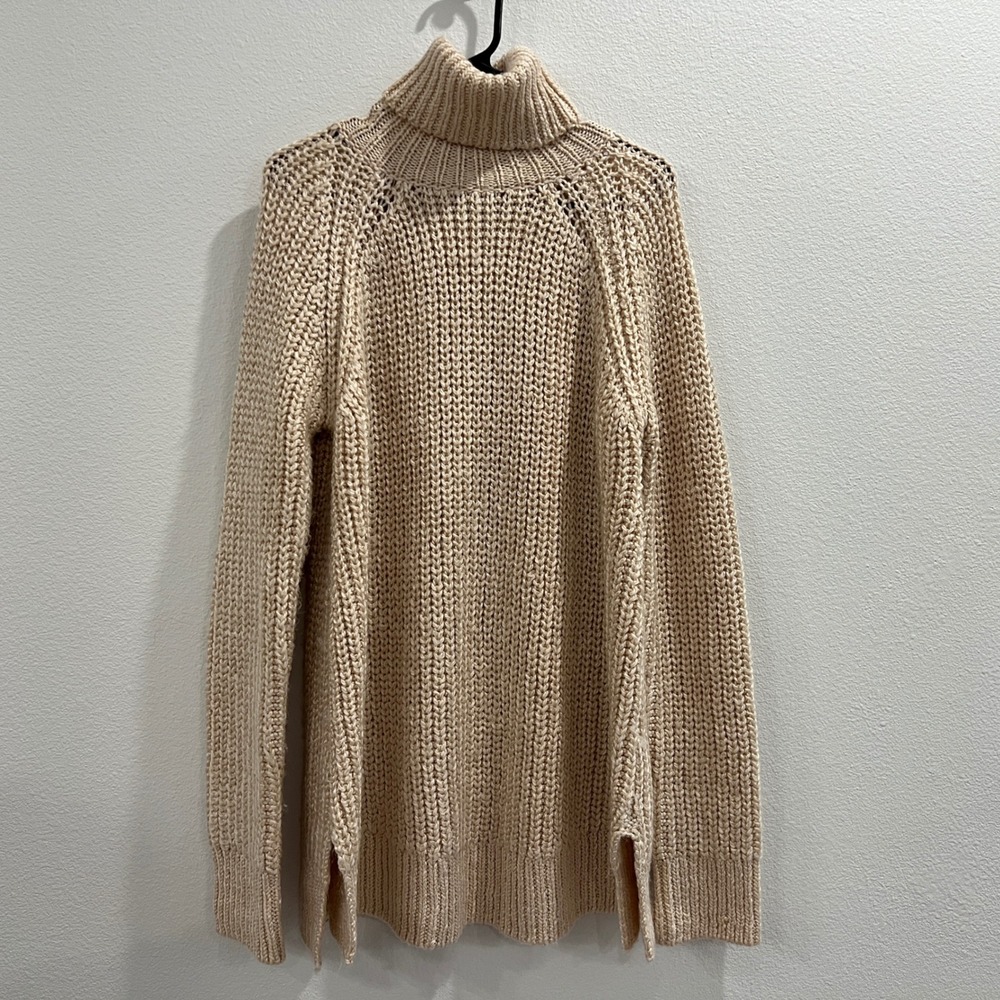 Show Me Your Mumu Marvin Turtleneck Sweater S Oversized Cream Chunky Knit Cozy